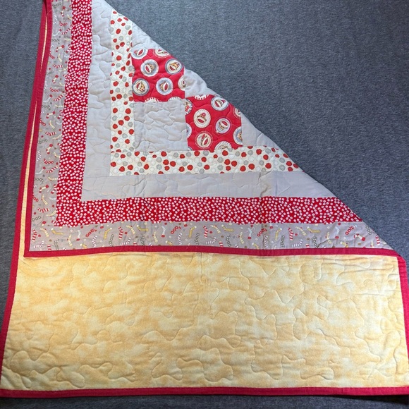 Baby Quilt Sock Monkey Themed Patchwork Quilt 36”X46” Flannel Backing - Picture 11 of 12